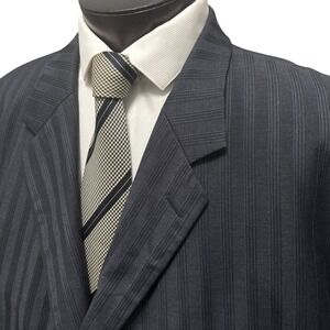 JEAN PAUL Exclusive Milan Blazer 52R Super 150s Wool Pinstripe Suit Jacket LUX